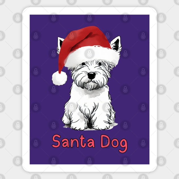 Santa Dog - Scottish Terrier Sticker by ZogDog Pro